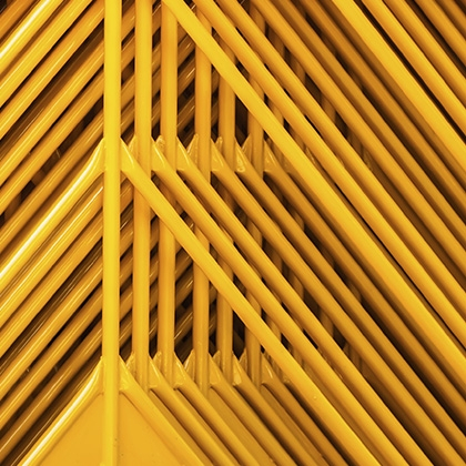 geometric yellow pipes structure