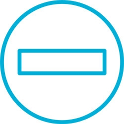 Pictogram - turquoise no entry sign